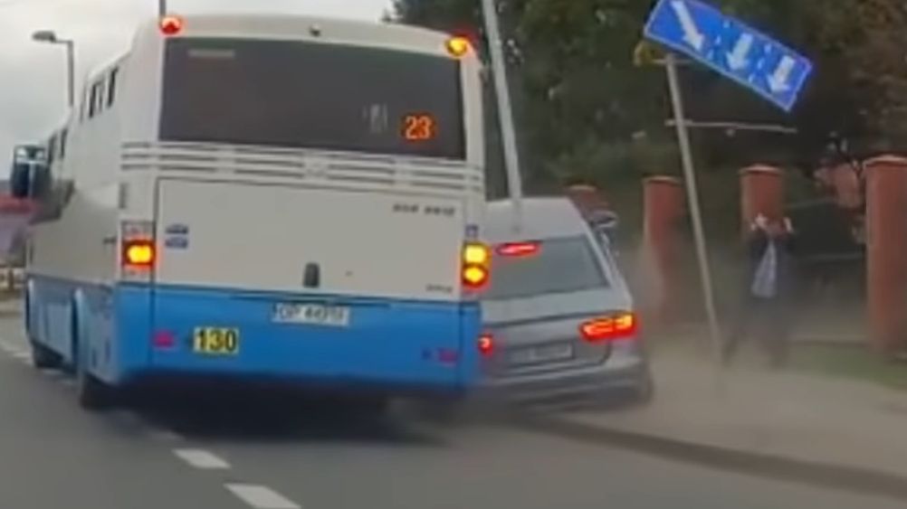 Chwile grozy na drodze w Katowicach