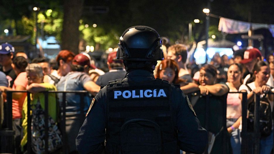 Temporary
A police officer stands guard at the hotel where Mexico's presidential candidate for the Morena party, Claudia Sheinbaum, is waiting for official results on election day in Mexico City on June 2, 2024. Claudia Sheinbaum was set to be elected Mexico's first woman president, exit polls showed, a milestone in a country with a history of gender-based violence. (Photo by CARL DE SOUZA / AFP)
CARL DE SOUZA