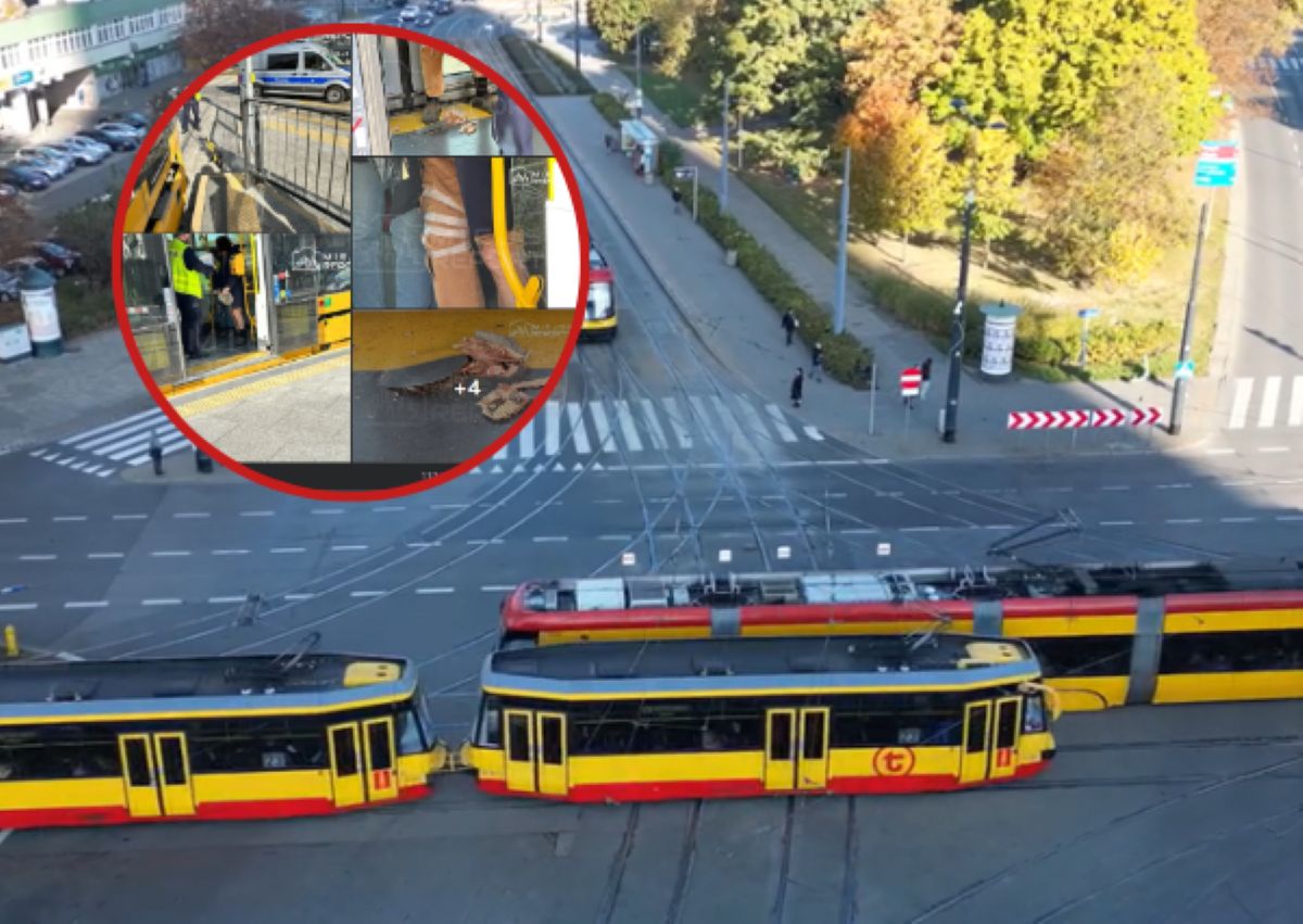 Niecodzienny wypadek w warszawskim tramwaju. 