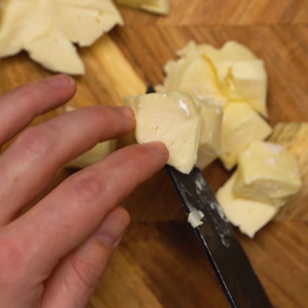 I also cut the blue cheese into smaller pieces.