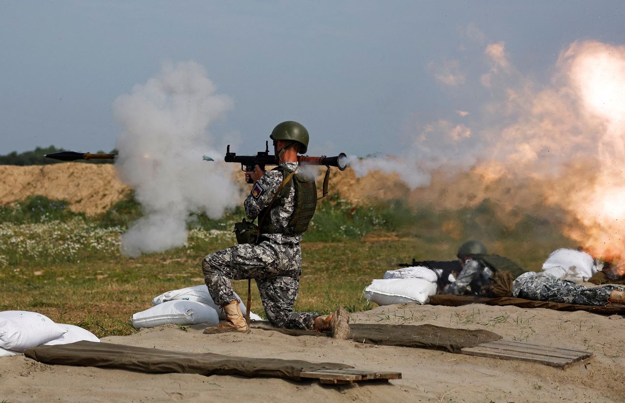 Rosyjski żołnierz na manewrach