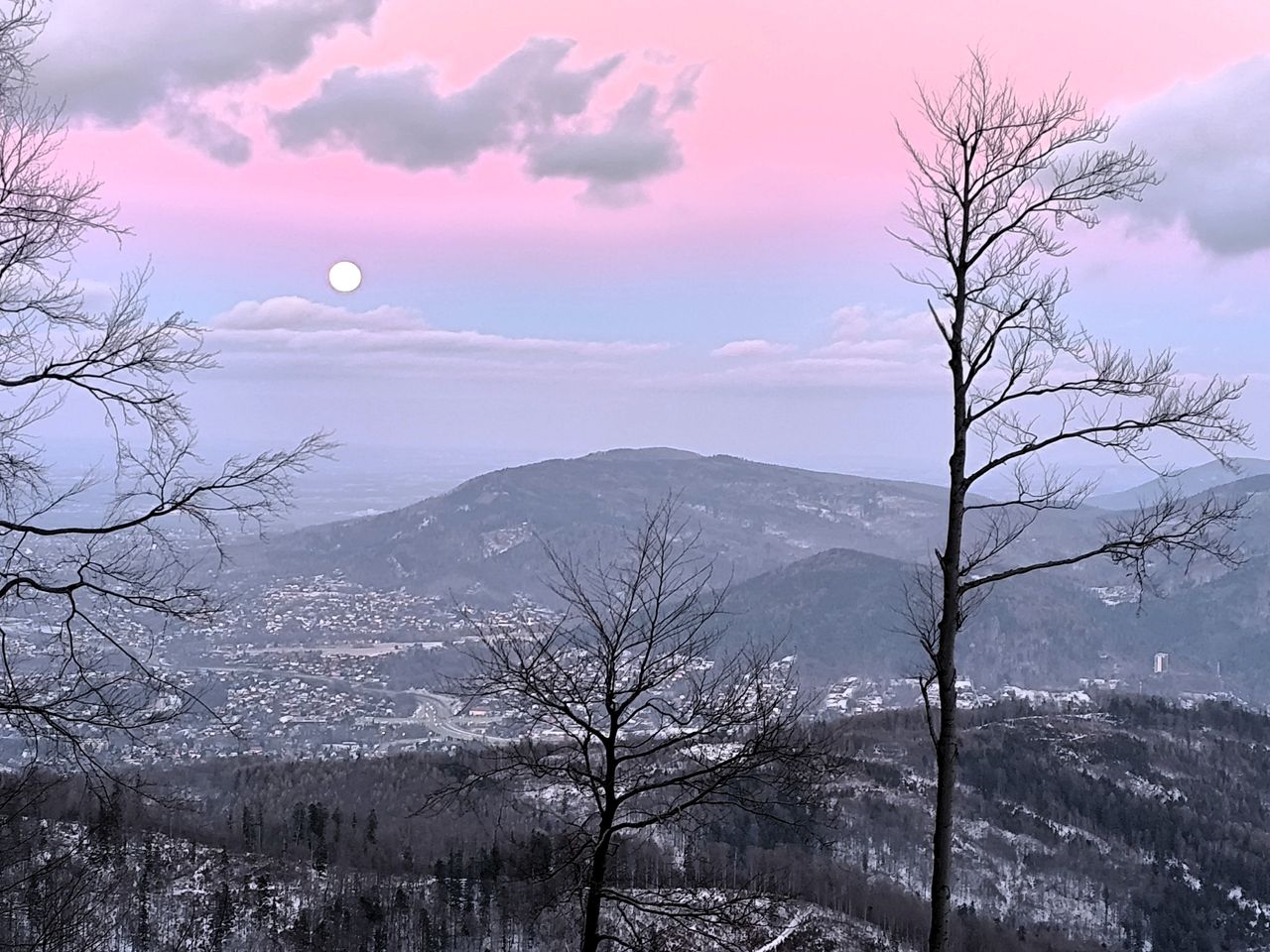 Zachód słońca na Klimczok i Szyndzielnia