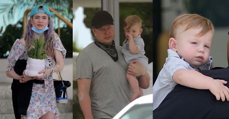 Miliarder Elon Musk opuszcza hotel w Miami razem z Grimes i synkiem X Æ A-12 (ZDJĘCIA)