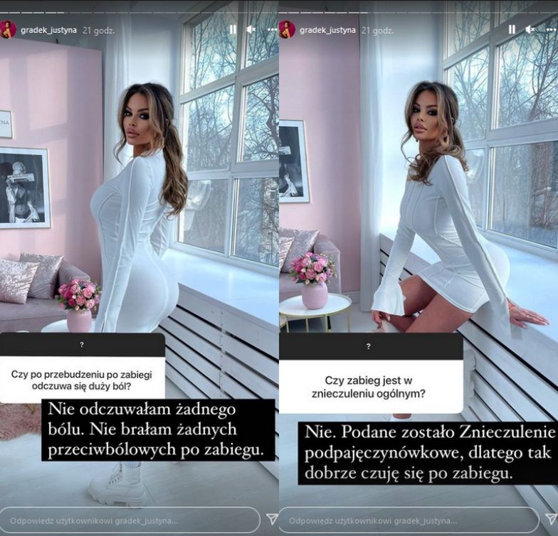 Justyna Gradek zachwala zabieg na pośladki