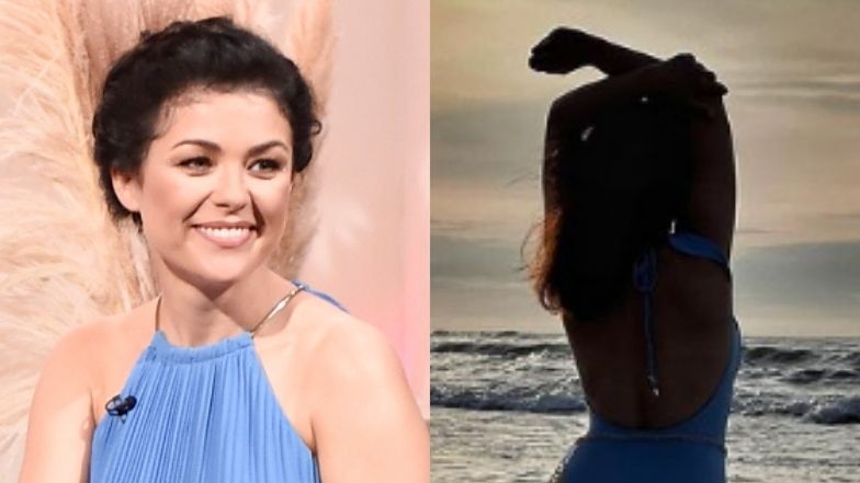 Katarzyna Cichopek pozuje w Bałtyku