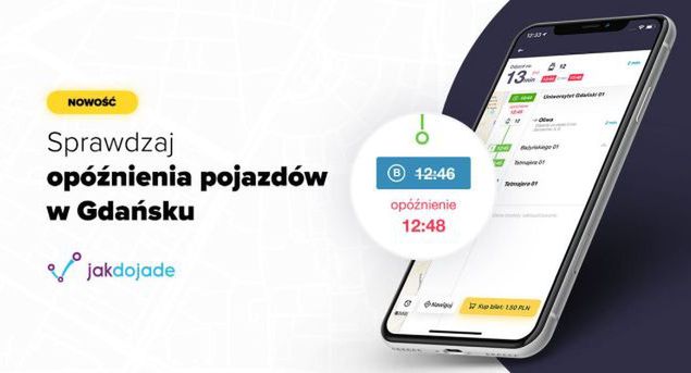 Aplikacja Jakdojade pokaże opóźnienia komunikacji miejskiej w Gdańsku