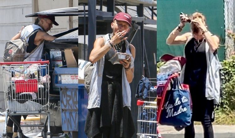 Była modelka Loni Willison goli głowę na ulicy i przeszukuje kontenery