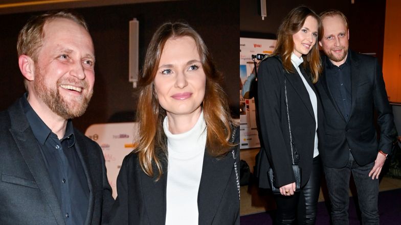 Piotr Adamczyk i Karolina Szymczak na premierze 