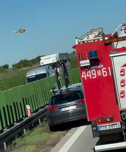 Karambol na A4. Siedem osób rannych. Lądował śmigłowiec LPR