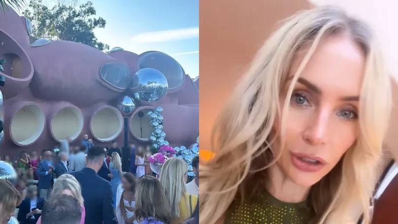 Agnieszka Woźniak-Starak dokumentuje imprezę w willi Pierr'a Cardina