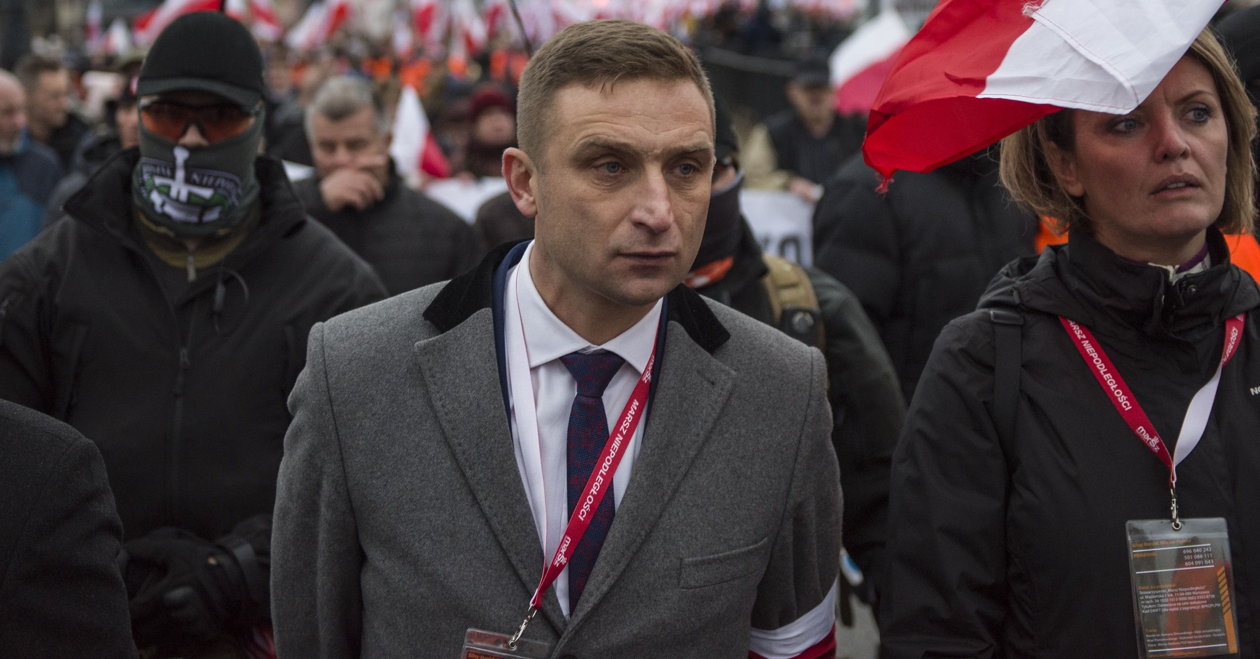 Robert Bąkiewicz podczas Marszu Niepodległości 11.11.2022 r.