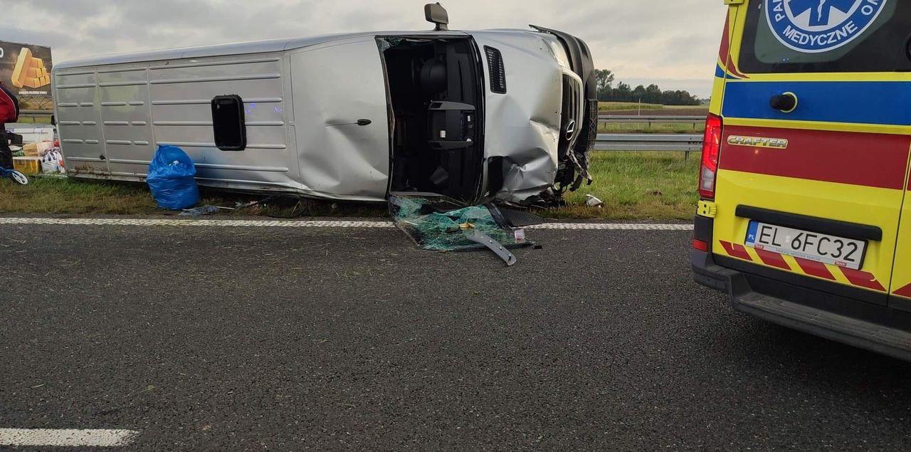 Groźny wypadek na autostradzie A2