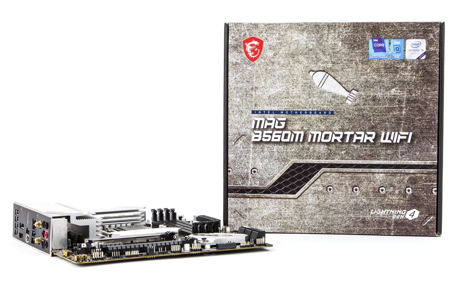 MSI MAG B560M Mortar Wi-Fi - obok pudełka