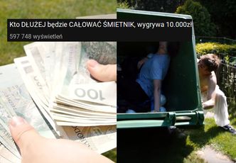 Nowe DNO polskiego YouTube'a. Dzieciaki CAŁUJĄ ŚMIETNIK. Nagroda to 10 tysięcy złotych...
