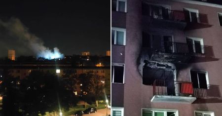 Nocny pożar mieszkania. Nie żyją dwie osoby, trzecia wyskoczyła z balkonu na drugim piętrze