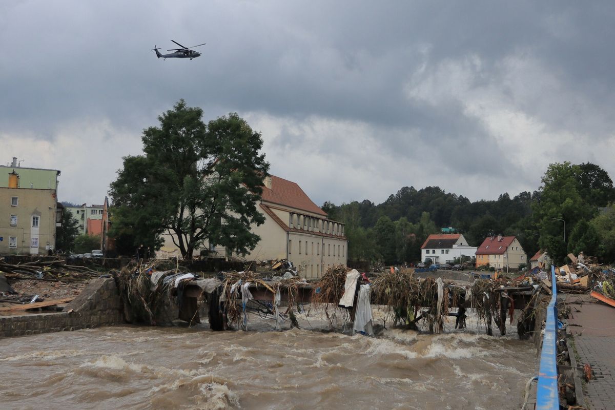 Lądek Zdrój po przejściu fali powodziowej
