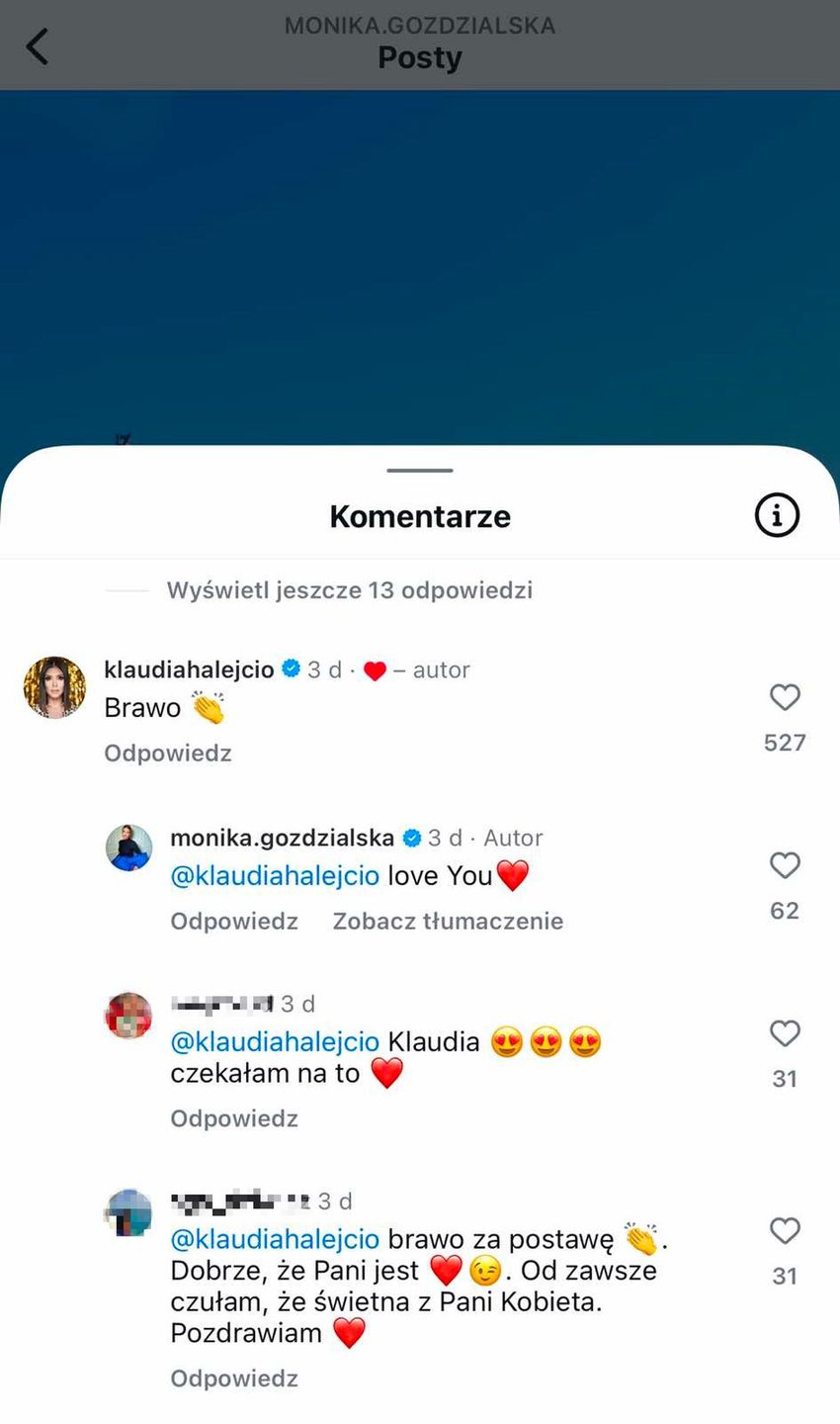 Klaudia Halejcio okazała wspacie Laurze Zawadzkiej