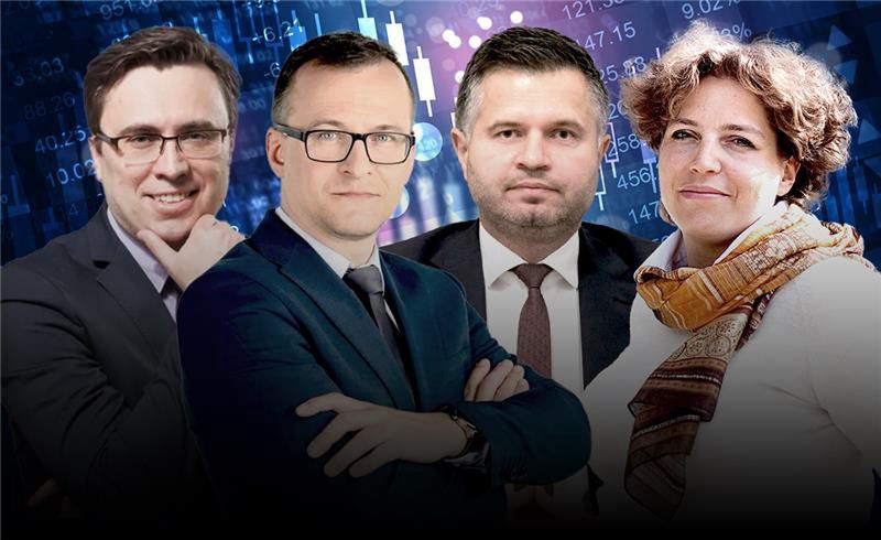 Uczestnicy noworocznej debaty ekonomistów money.pl, od lewej: Ja