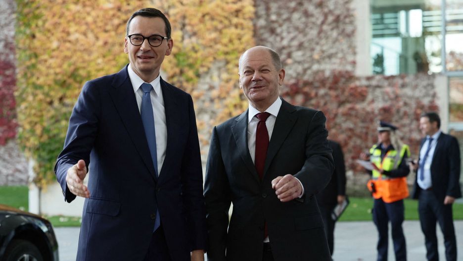 Premier Mateusz Morawiecki i kanclerz Olaf Scholz