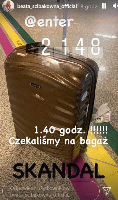 Beata Ścibakówna oburzona oczekiwaniem na odbiór bagaży 