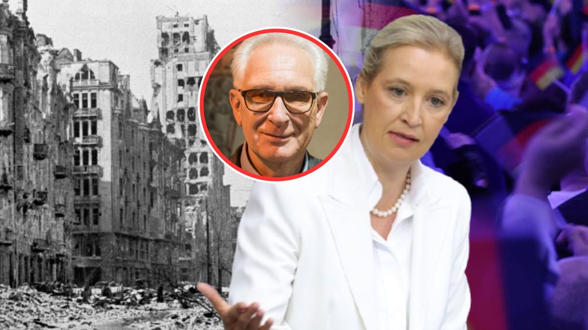 Alice Weidel (po prawej), prof. Andrzej Chwalba (w kółku)