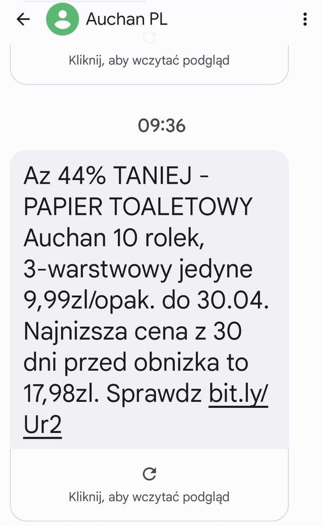 Auchan rozesłał SMS-y do klientów