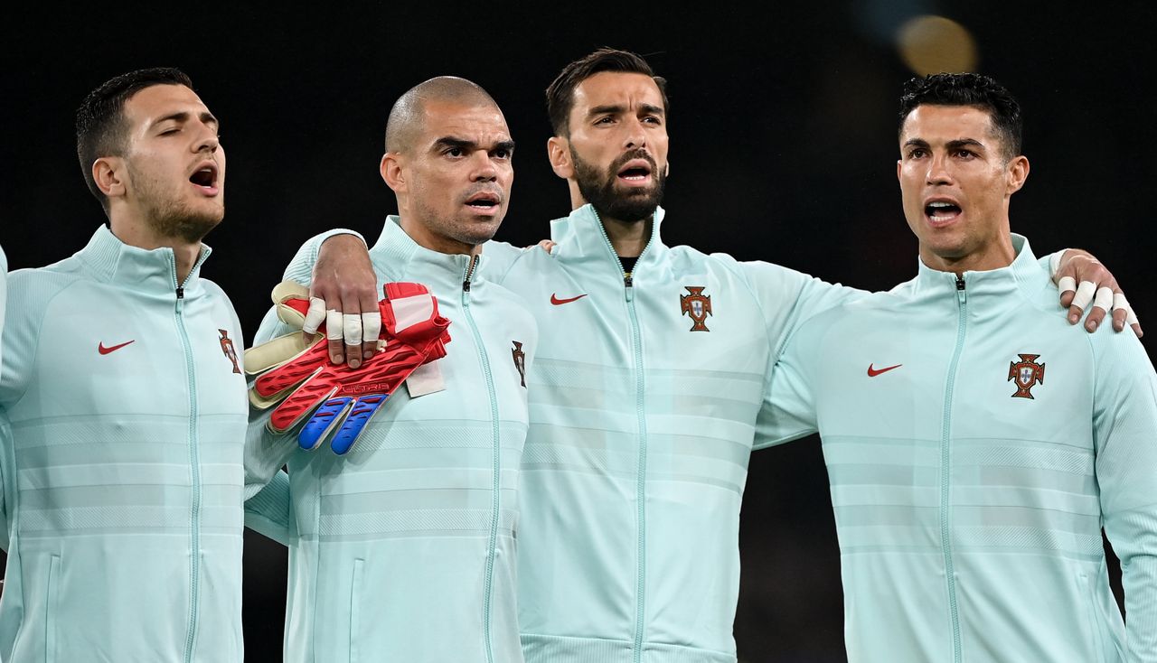 Why Ronaldo stands sideways during Portugal's anthem