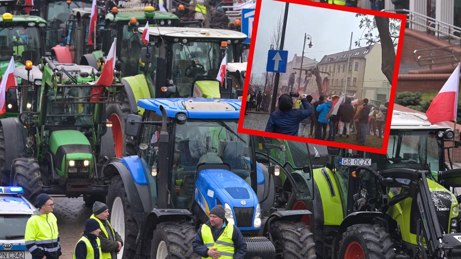 W Bydgoszczy rolnicy postawili szubienicę