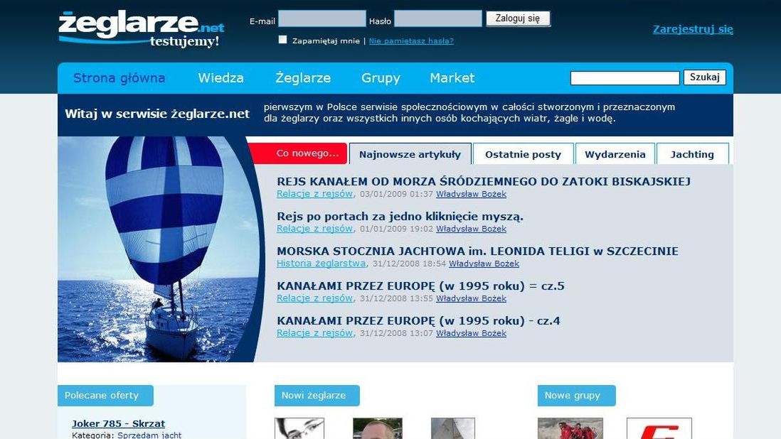 Serwis internetowy dla żeglarzy 1