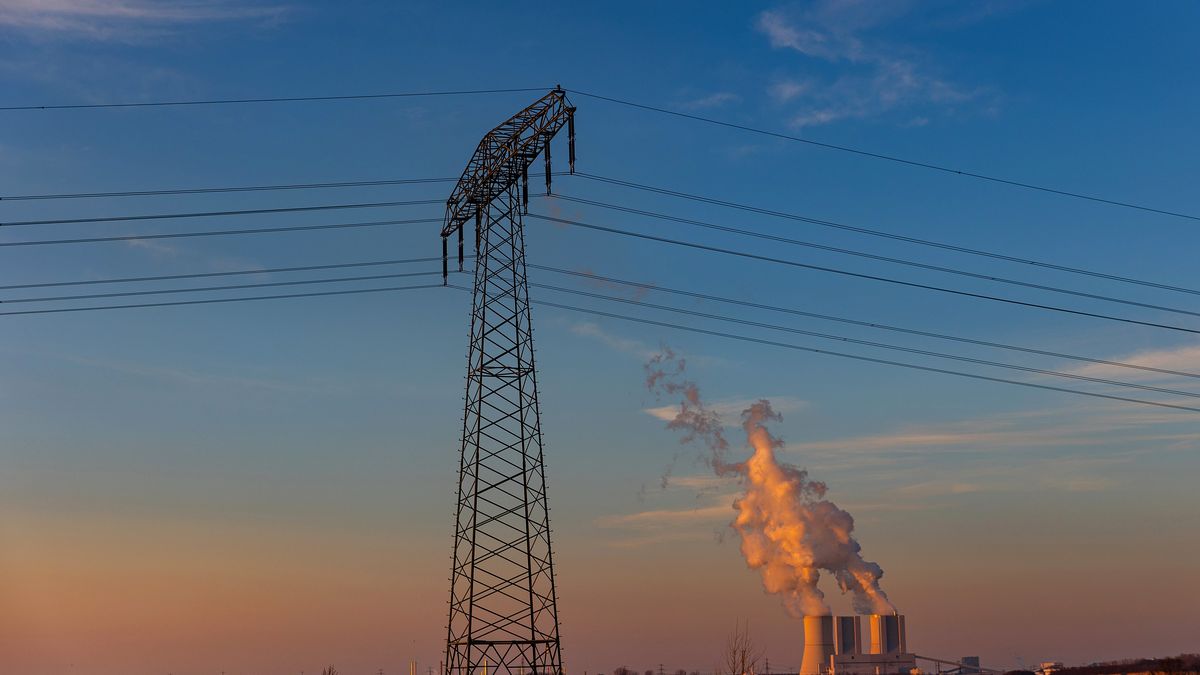High voltage power lines near the Lippendorf lignite-fired power station, operated by Lausitz Energie Bergbau AG (LEAG), in Lippendorf, Germany, on Wednesday, March 2, 2022. European energy prices soared after Russian forces invaded Ukraine, prompting Western governments to vow further sanctions to punish Moscow. Photographer: Krisztian Bocsi/Bloomberg via Getty Images