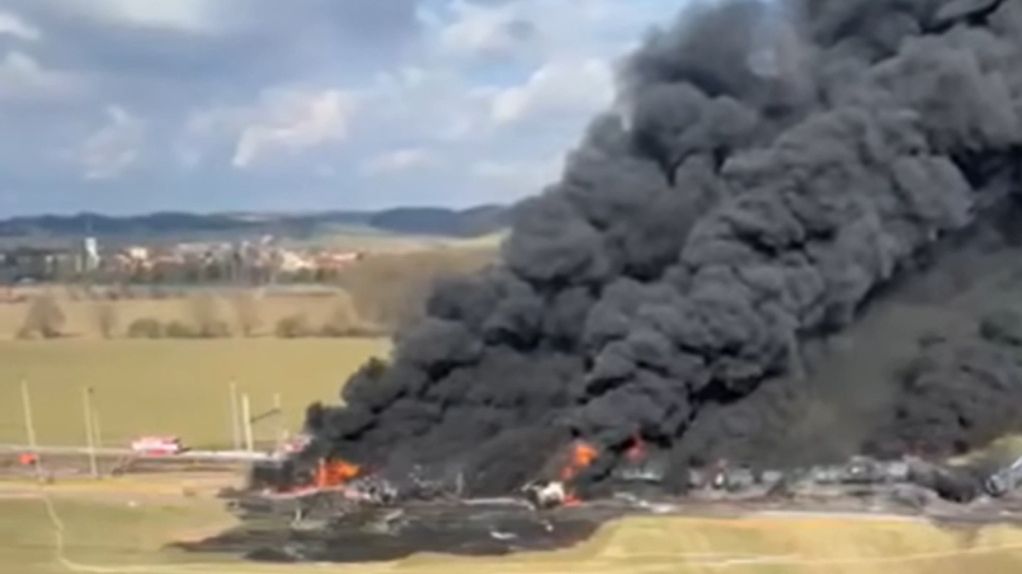 Pożar pociągu w Czechach