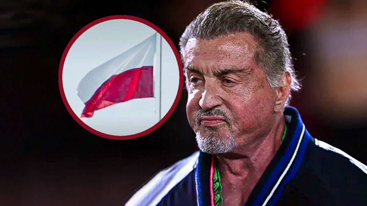 Sylvester Stallone i polska flaga