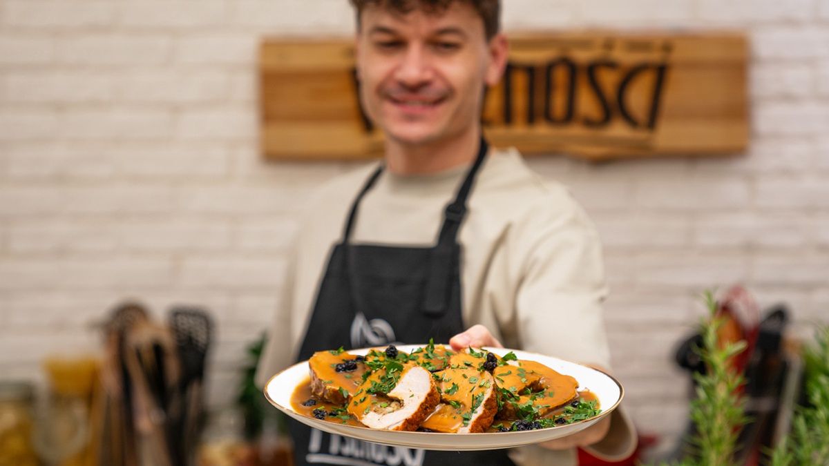 Schab faszerowany jabłkami- Pyszności