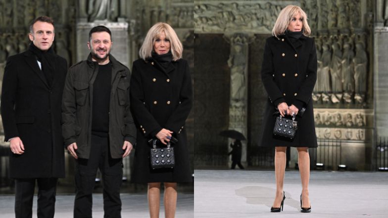 Brigitte Macron odsłania nogi na otwarciu katedry Notre Dame