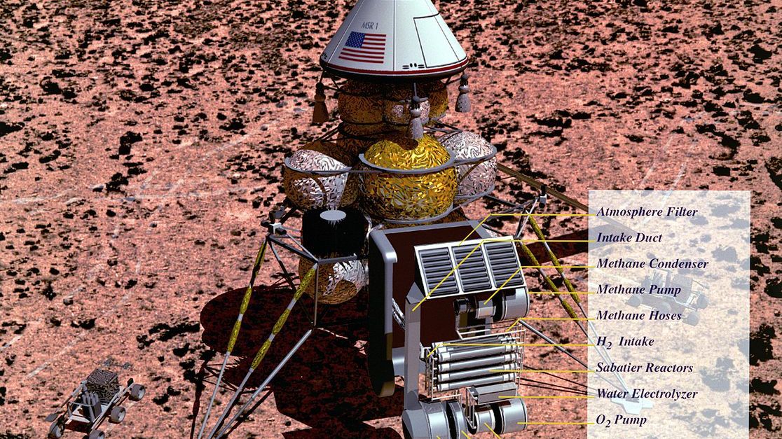 Artystyczna wizja pobrania próbek z Marsa