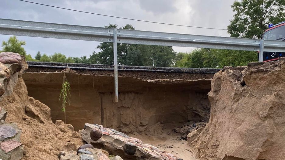 Zniszczony most w Barczewku