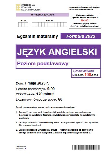 Arkusz z angielskiego