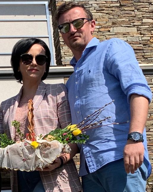 Adam Małysz z żoną