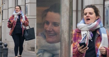 Ciężarna Zofia Zborowska stroi urocze miny podczas wędrówki ulicami Warszawy (ZDJĘCIA)