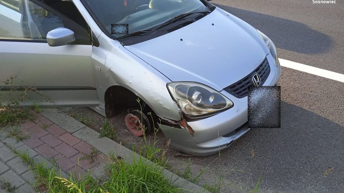 Kierowca nie był nawet świadomy, że jedzie bez koła