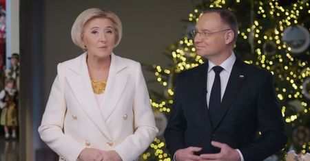 Życzenia z Pałacu Prezydenckiego. W tle góralski zespół