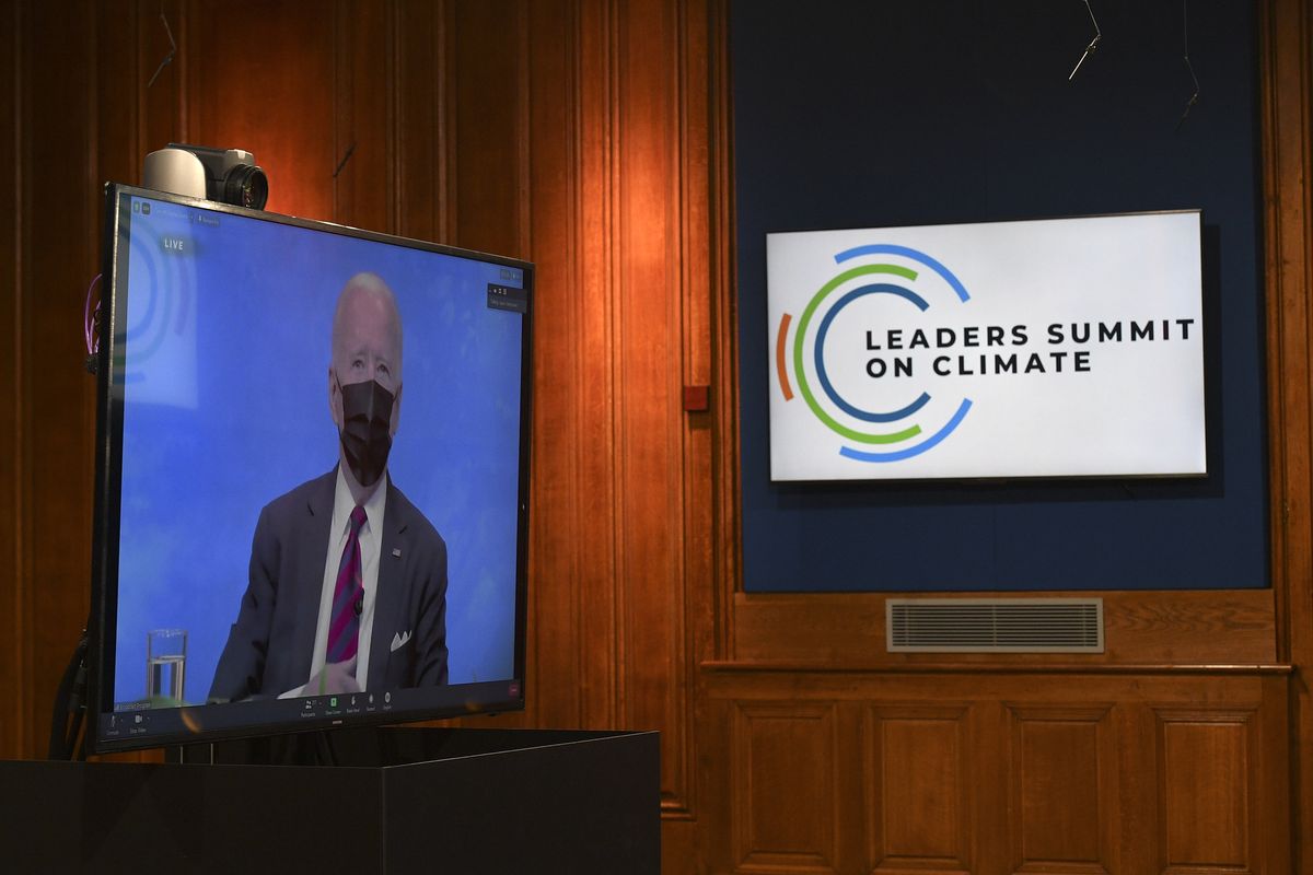 Prezydent USA Joe Biden podczas wirtualnego Szczytu Klimatycznego