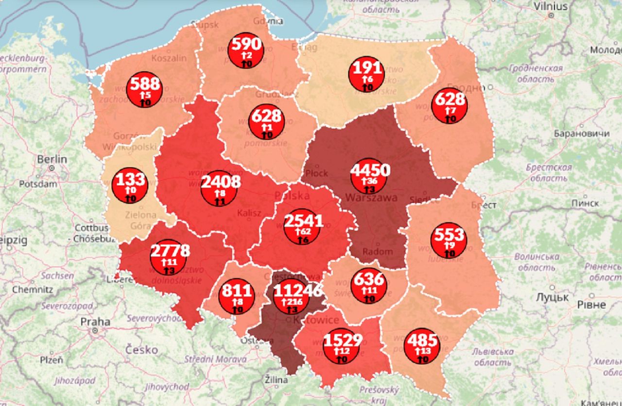 Mapa koronawirusa pokazuje niepokojące dane. Już ponad 30 tys. zarażeń w Polsce