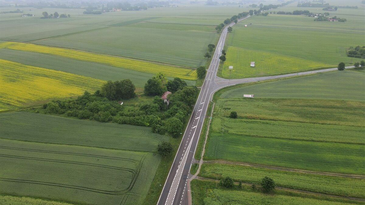 Odcinek DK12 między Dorohuczą a Chełmem w okolicach planowanego węzła Siedliszcze