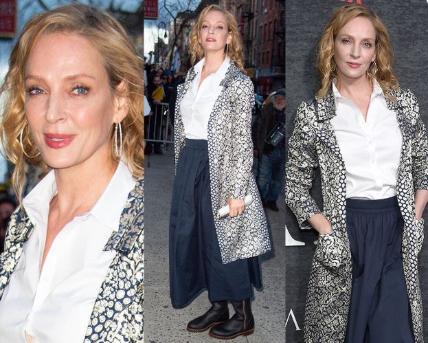 Elegancka Uma Thurman promuje serial w Nowym Jorku