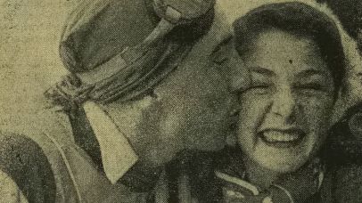 Henri Oreiller całuje przypadkową kobietę