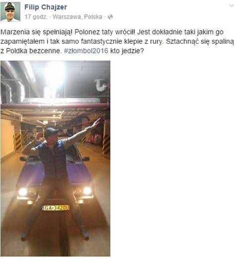 Filip Chajzer kupił samochód. Ma Poloneza