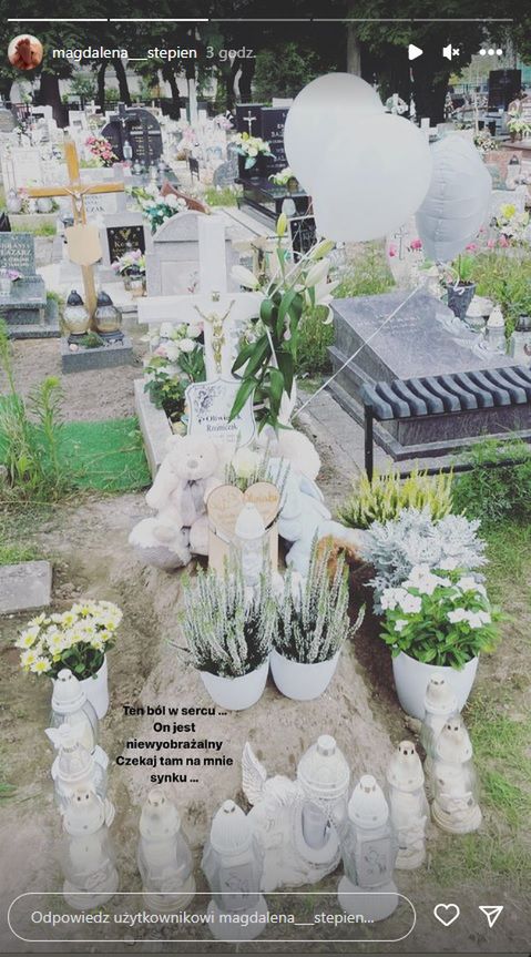 Magda Stępień pokazała grób synka