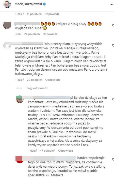 Siostra Macieja Kurzajewskiego o Paulinie Smaszcz