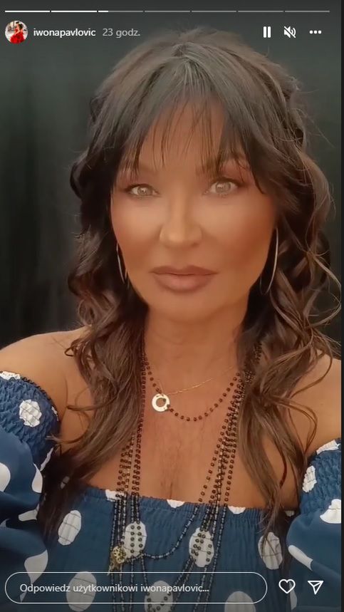 Iwona Pavlovic z filtrami na twarzy